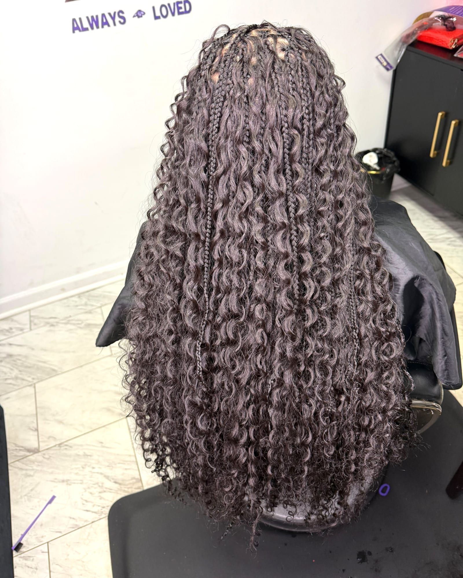 Long bohemian goddess braids