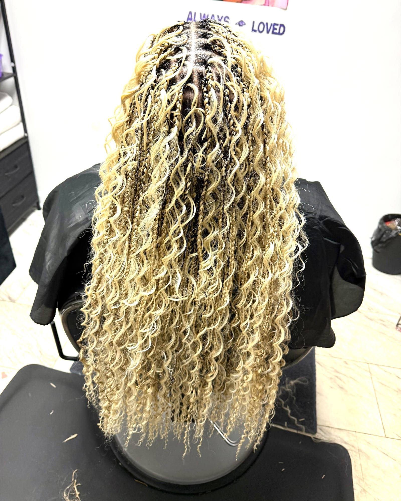 Platinum blonde bohemian braids